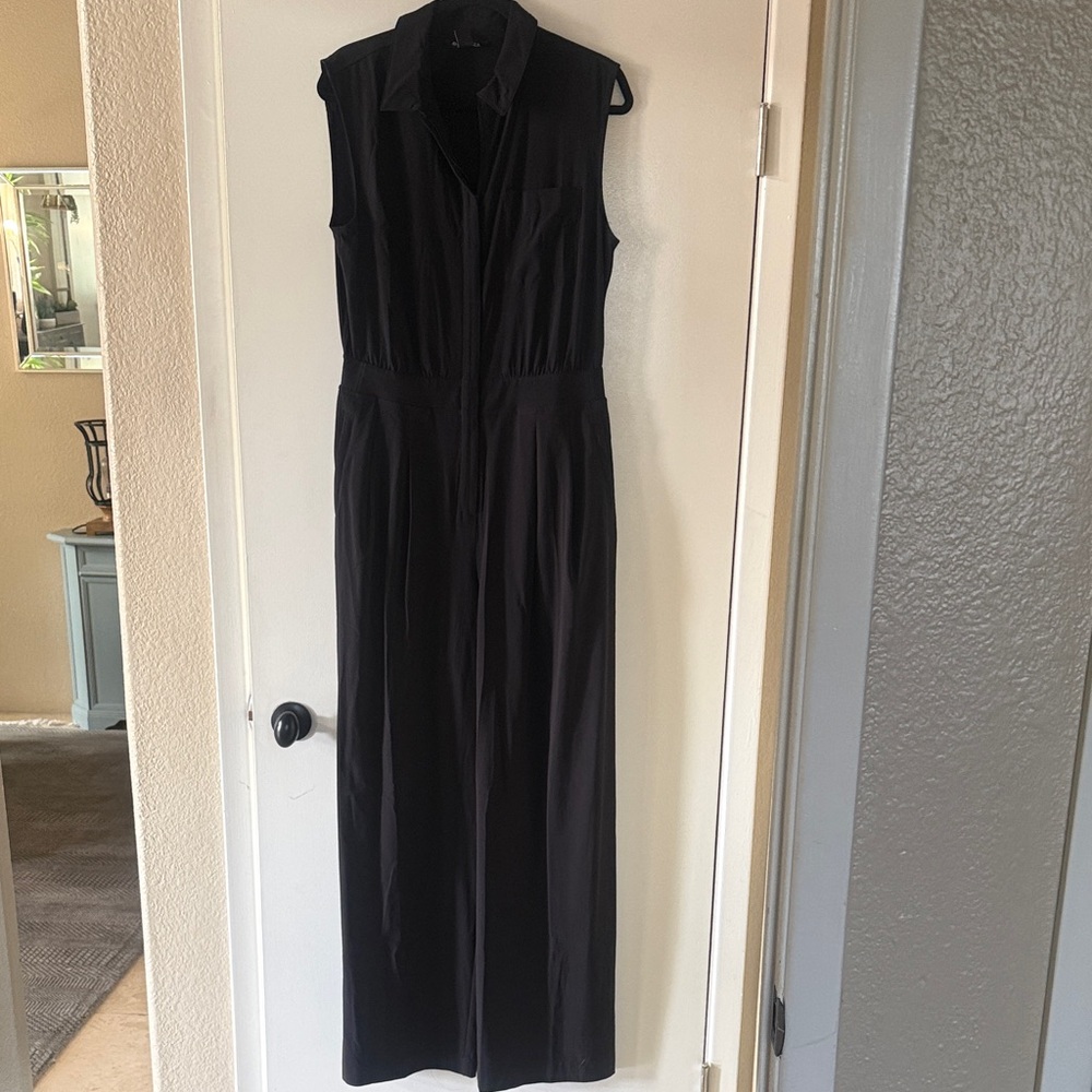 Athleta Black Collared Jumpsuit